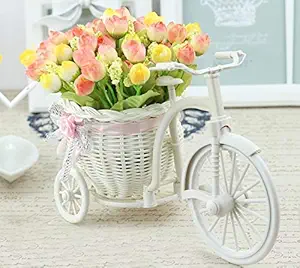 TiedRibbons Cycle Shape Flowers Vase with Peonies Bunches