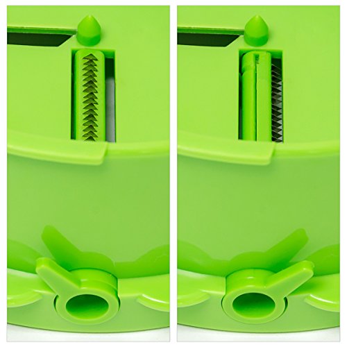 Relaxdays 10018963 Spiralschneider 2-in-1 für Gemüse- und Obstspaghetti 2 integrierte Messer, grün - 7