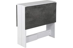 RELOVE Tavolo da bistrot quadrato con vassoio da pranzo pieghevole mobile su ruote con 2 ripiani incorporati, tavolo da bar in altezza regolabile per interni esterni in MDF(103 x 76 x 73,4 cm