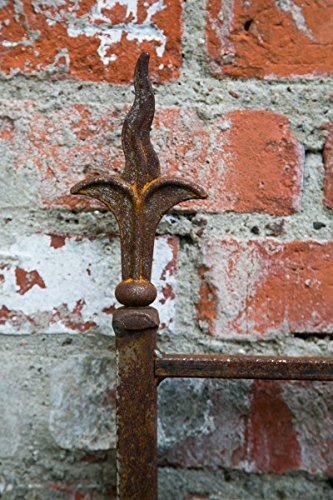 Rankzaun aus Metall Steckzaun Rost 115 x 135cm Metallzaun Rankgitter Beetzaun - 5