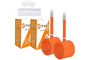 Yexati Due confezioni di Tubi per biciclette 700 x 18/23/25/28/30/32c, Tubi interni leggeri da corsa da 80 mm, Tubi per mountain bike e 8 toppe per pneumatici TPU