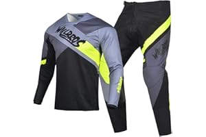 Willbros Mens Motocross Jersey Pants Combo MX Gear Set Dirt Bike Offroad Riding Racewear Adult BMX ATV