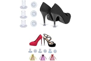 ZHJUJU Protege Talon, 12 Paires Talon Aiguille De Couvre Protège-Talons Hauts D’ Embout Talon Aiguille De Couvre Talon Transparent, Petit, Moyen, Large pour Courses, Mariages, Occasions Formelles.