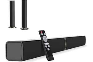 HoYLluDLL Soundbar for TV, Bluetooth Soundbar 2-in-1 Detachable Sound Bar with ARC/Optical/AUX Connection, TV Speakers Soundbar for Home Theater Audio (Black)