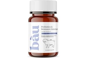 Bàu Cosmesi Probiotici per Cani, Fermenti Lattici Cane, Supporto Gastrointestinale Cane, Probiotico Digestivo per Cani Prurito, Integratore Diarrea - 60 pz