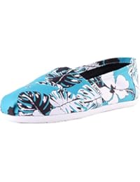 TOMS Classic Canvas Printed Tropical señoras Zapatilla Azul 10006159