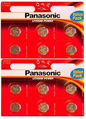 Panasonic - Piles bouton Lithium CR-2032 - Pack de 12