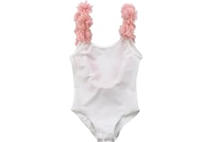 Geagodelia Maillot de bain pour bébé fille 0-7 ans sans manches imprimé dessin animé mignon bikini fille multicolore