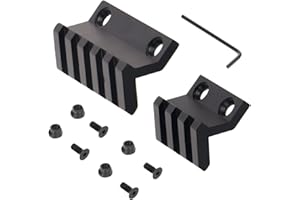 FOCUHUNTER Tactique 45 degrés 2.17" L Picatinny Keymod Offset Rail Mount Convient pour Fusil avec Rails Keymod, Paquet de 2 (3 Fentes, 5 Fentes)