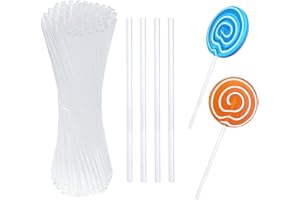 Gotetiso 100 Pezzi Bastoncini per Leccalecca Bastoncini in Acrilico Trasparente Bastoncini per Cake Pops Riutilizzabili Cake Sticks Bastoncini per Torte Rotondi per Biscotti Cupcake Dessert