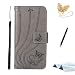 Produktbild Huawei P8 Lite 2017 Handyhülle,Huawei P8 Lite 2017 Hülle,TOUCASA Brieftasche flip PU leder ledercase magnet leder klappbar Hülle etui tasche 360 grad Karte Halterung Kartenfächer extra Dünn Klapphülle [Liebe] Schmetterlinge Sea Wave für Huawei P8 Lite 2017-Grauer Schmetterling+ Gratis Touch Stylus Pen & Staubstecker