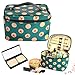 Discoball Lady Women Cosmetic Makeup Toiletry Travel Wash Bag Holder Mirror Case Organizer(Green + cherry)