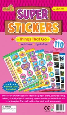 Transport / Things That Go Children's Stickers, 110 Sticker Variety Pack for Crafts, School Projects and More!