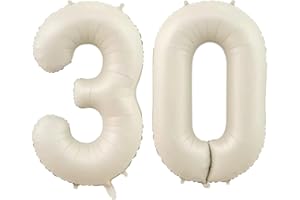 SHIXPIOV Geburtstag zahlen Luftballon 30 jahre-Cremeweiß XXL Jumbo Folienballon 40 Zoll – 101 cm Luftballons 30 Geburtstag Junge Mädchen Babyparty Geburtstagsdeko Jubiläumsparty Dekoration
