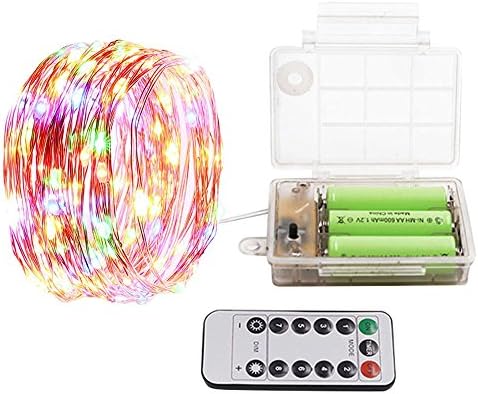 Battery fairy lights multicolor remote Copper fairy lights remote control IP65 Waterproof 8 Modes for Garden, Patio, Wedding and Party - Multicolor (batteries not included in package)