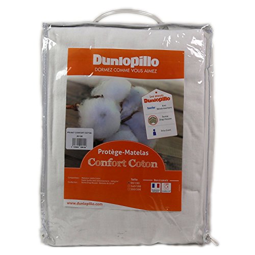 Dunlopillo Matratzenschoner Baumwolle, weiß, 140 x 190 cm