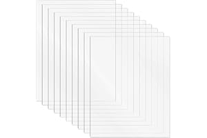 DARENYI 10 placas de plástico de vidrio acrílico transparente de 1 mm, láminas de plexi, vidrio acrílico transparente, para marcos de fotos, exposición de proyectos, pintura (25 x 20 cm)