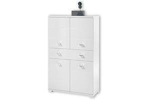 STELLA TRADING POOL Mobiletto alto per bagno in Bianco - Mobiletto moderno per bagno Armadio per bagno con tanto spazio - 76 x 123 x 31 cm