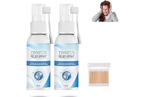 GNAUMORE Ear Tinnitus Sprays,Ear Ringing Spray,Earwax Cleaning Care Spray,Ears Cleaner Relieve Tinnitus Symptoms with Spray Design and Applicator Nozzle Prevent Dizzy,Hearing Loss and Tinnitus 2PC