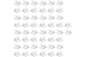 SUFUNE 50 Pezzi Fermacavi, Clip per Filo per Luce da Esterno Ganci per Ordinare Cavi Autoadesivi Supporto Organizzatore per Cavi per la Gestione dei Cavi, Decorazioni Natalizie Luce Fata - Bianco