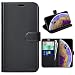 Produktbild iPhone XS Max Hülle, Beetop Lederhülle Handyhülle Schutzhülle Ultradünn Etui PU Tasche Leder Flip Case Cover [Standfunktion] mit Kartenfach für iPhone XS Max - Schwarz
