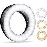 Criacr Selfie Licht, Selfie Ring Licht, Ringlicht für Handy, 40 LED Ringleuchte mit 3 Farben Einstellbare, Wiederaufladbare L