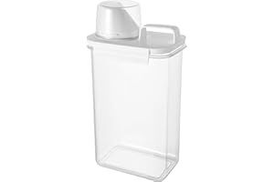 DAKLUNAR Detergente de almacenamiento, caja de almacenamiento de detergente, ayuda dosificadora, caja de detergente en polvo, dosificador, dispensador de detergente con mango (2300 ml -a)