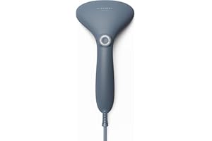 Steamery Nettoyeur vapeur à main pour vêtements Steamer Cirrus 2, 1500 W, Semelle en acier inoxydable, Chauffe rapide 25 secondes, Défroisseur à vêtements, Bleu