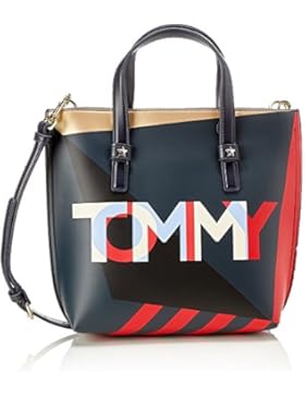 Tommy Hilfiger Damen Th Effortless Tote Small Geo Cb, Blau (Core Mix), 26x10x24 cm