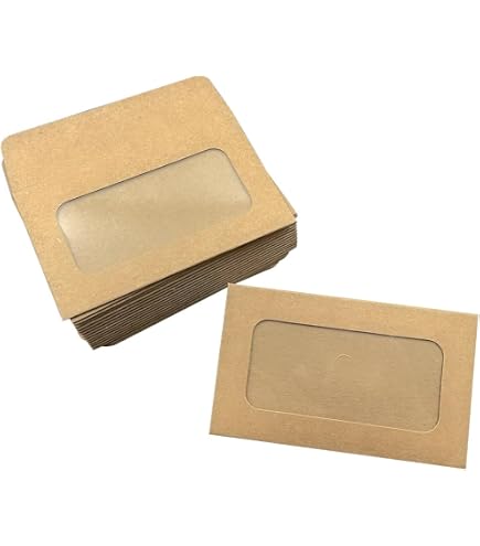 WYAN Lot de 15 A5 Noir Enveloppes avec fenêtre, Enveloppes commerciales,Enveloppe vintage,avec fenêtre transparente,Pour les dossiers, les documents(16.5*21.5 cm,Carte en papier et colle non incluses