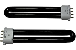 DuraBulb 2 bombillas UV de 9 W de larga duración de 4 pines para detectores de dinero falsos y cheques de billetes de banco de 9 W