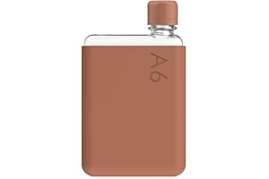 memobottle A6 (terracotta) Bundle – 12 oz (375 ml) – Bottiglia, custodia in silicone e coperchio | Bottiglia d'acqua compatta per borse e piccole tasche | Tritan senza BPA | Moderna, minimalista | per