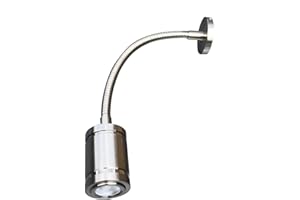 muro LIGHTEU 12V 2.2W (200mm) a collo di cigno mount LED Light Reading F1 Faretto con interruttore, nichel finitura, professionale flessibile, luce della parete per Comodino Luce, barche, yacht, e Caravan