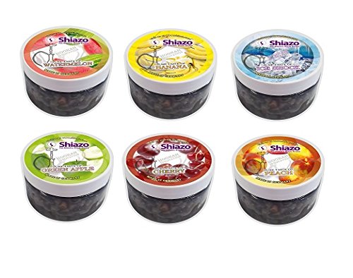 Shiazo Dampfsteine Shisha Mixed Pack, 5 Sorten in 8 Geschmack Wird Nach Zufallsprinzip Gesendet, Wasserpfeife Stein Granulat Nikotinfreier Tabakersatz