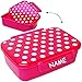Produktbild Lunchbox / Brotdose / Lebensmitteldose / Frischhaltedose - " Punkte - pink / rosa & weiß - Neon " - inkl. Name - Deckel komplett abnehmbar & transparent - 1 Liter - Brotbüchse Küche Essen - 1 Fach - für Erwachsene - Mädchen & Jungen - Kinder Vesperdose - Fächern Brotzeitdose / Dose Box / Frühstücksbox - Vesperbrotdose - Schule / Kindergarten / Kita - Kunststoff - Brotzeitdose - Sandwichbox / Pausenbrotbox Lunch - gepunktet Polka Dots - Punkten - groß Bento Box - Vorratsdose