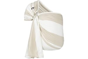 Hoppediz Ring-Sling, Porte-bébé pour les Nouveau-nés et Bébés, Écharpe de portage avec deux anneaux en aluminium, 0-36 mois, 3-20 kg, Kairo