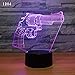 Price comparison product image Nachtlicht Txxzn 3D Led Nachtlicht Mit Buletooth Lautsprecher Option Acryl Gun Muster USB Tischlampe Kinder Geschenk Touch Schalter Nachtlicht Mit Remote 1214
