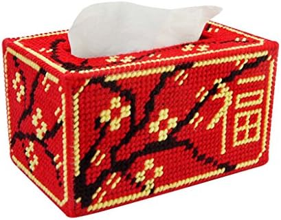 Tissue box European Personalized creative DIY home handmade tissue box (red) ( Color : A )