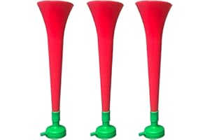 FUN FAN LINE - Pack x3 Trompettes Vuvuzela en Plastique. Accessoire pour Le Football et Les célébrations Sportives. Klaxon à air Fort pour l'animation.