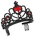 Produktbild KarnevalsTeufel Diadem Dark Angel Schwarze Krone mit roten Steinen für Erwachsene Tiara Halloween Kopfschmuck