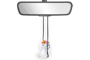 VIPbuy 100% Handmade Wooden Swinging Unicorn Car Hanging Ornament - Cute Hand Carved Painted Wood Unicorn Figurine Car Mirror Hanging Accessories Decor Gifts