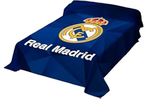 JYC CREATIVE Manta de R. Madrid Equipo de Fútbol, Equipación Fútbol Madrid, Regalo R Madrid, Accesorios del Madrid, (R Madrid 130X170)