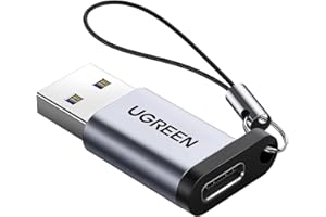UGREEN Adapter USB C Buchse auf Typ A 3.0 Stecker, Aluminium, schnelles Laden und Daten-Sync, kompatibel mit iPhone 16 15 Plus Pro Max MacBook iPad Air Galaxy S24, Grau