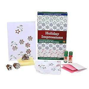 POTLI Handmade DIY Educational Wooden Block Printing Craft Kit (Holidays) for ( 5 Years +)