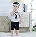 Baby Boy Sailor Romper Wedding Christening Party Outfit Suit Soft Jumpsuit Tuxedo Birthday Gift(3-6 Months)