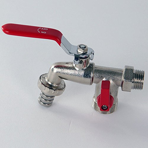 Doppelanschluss Auslaufventil Kugelhahn Auslaufkugelhahn Zapfhahn 1/2′ (hahn1) - 3