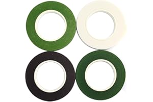 LOMIMOS Pack de 4 de 30M Floral Ruban Adhésif,4 Couleurs Tape Strap Wrap,Floratape pour le Jardin, Bouquet DIY et les Tiges de Fleuriste