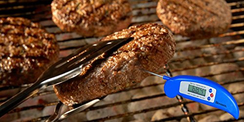 Homdox Fleischthermometer Digital LCD Bratenthermometer für Kochen BBQ Grill Steak Braten Lebensmittel mit Zusammenklappbarer Probe Prüfspitze Edelstahl Blau - 6