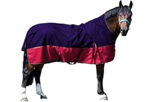REITSPORTPLUS Pferdedecke 1200D High Neck 50g, 100g, 200g Weidedecke Winterdecke Regendecke Turnout : 50g Navy/Red 165