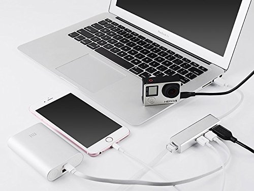 USB 2.0 Hub 3 Port Ethernet Adapter USB Netzwerkadapter IMISON USB Typ-C Hub Unibody für Ultrabooks, Laptops und Tablet PC (Silber) - 5